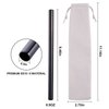 Reusable Boba Smoothie Straws, Metal Straws for Milkshakes, Bubble Tea, Jumbo Drinks, 8-Pack 0.5" Wide 18/10 Stainless Steel Straws & 1 Carrying Case, Black