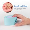 2-in-1 Dip Powder Recycling Tray System & French Tip Mold Dip Nail Tray - Nail Powder Glitter Rhinestones Pearls Saver Holder Storage Container Recycling Tool - French Smile Line Making Mold - Blue