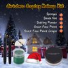 6Pcs Christmas Cosplay Makeup Kit,Highly Pigmented Christmas Face Paint,Green Face Makeup,Green Face Paint,Green Face Piant+Sponges+Setting Powder+Black Face Paint Stick+Santa Hat