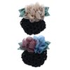 2Pcs Women Hair Bun Cover Net, Snood Flower Hair Clips Lace Hair Net Hair Accessories For Stewardess Banks Hotels Restaurant Staff