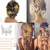 Flymind 12Pcs Moving Butterfly Tassel Hair Clips, Elegant Tassel Butterfly Hairpin Antique Side Clip Will Move Hairpins Decorative Bride Wedding Head Pieces Hair Accessories for Women Girls (Gold)