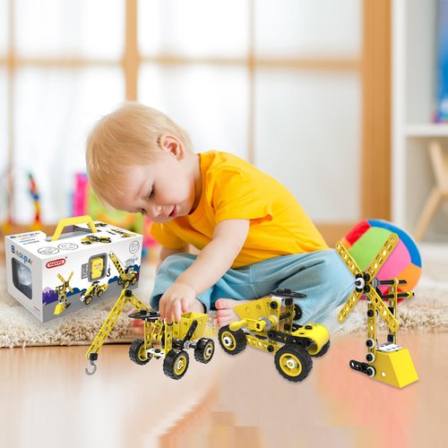 Quhiu STEM Educational Building Blocks - 100 pcs Toys Stem Kit for Kids Ages 4 5 6 7 8 9+ Engineering Building Blocks Kit Sets Boys Science Kit Tinker Toys