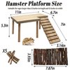 Wooden Hamster Platform with Legs, Small Syrian Hamsters Climbing Platforms with Ramp Kit Wood Ladder Bridge Rat Playing Toy Standing Table Gerbil Cage Accessories