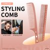 Hair Styling Comb,2PCS Metal Combs For Hair Women,Space Aluminum Stainless Steel Anti-static Sparse Haircut Comb Beauty Tool (Rose Golden)