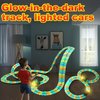 APEO Dinosaur Train Set for Kids Ages 4-8 Dinosaur Toys for Kids 3-5 Race Tracks for Kids Ages 3-5 Contains Glow Race Tracks and LED Toy Cars Car Tracks Gifts for 4 Year Old Boys