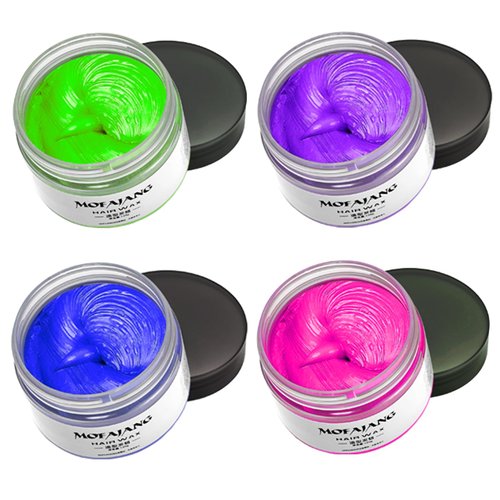 Temporary Hair Color Chalk For Kids, Hair Wax Color For 4 5 6 7 8 9 Year Old Girl Gifts, Birthday,Party, Cosplay DIY, Children's Day, Halloween, Christmas (4, Pink Purple Blue Green)