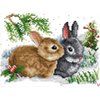 YANCONGLIDEYAN Cross Stitch DIY Hand Needlework Kits 11CT Stamped Cross Stitch Kits for Beginners Pre-Printed Embroidery Kit Pattern Rabbits