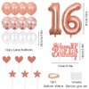 16th Birthday Sash Princess Crown Queen Tiara Rhinestone Headbands Cake Toppers Number 16 Helium Balloons Rose Gold Latex Balloon 16 Birthday Decoration for Girls 16 Year Old Birthday Party Supplies