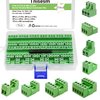 Tnisesm 21Pcs Screw Terminal Block Connector Kit 5.08mm Pitch Pluggable (2Pin 3Pin 4Pin 5Pin) 300V 15A for 28-12AWG Cable