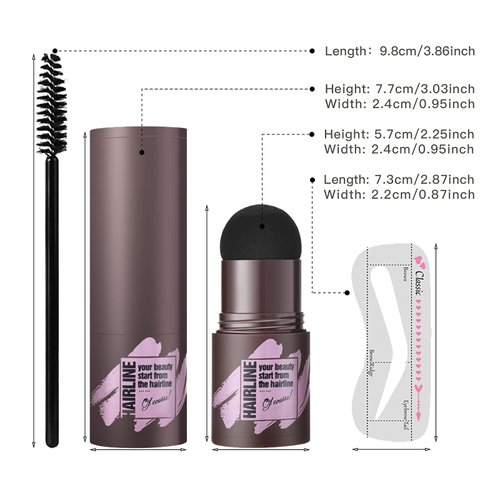 LSxia Brow Stamp and Eyebrow Stencil Kit, Eye-brow Stamp Waterproof Eyebrow Powder and Eyebrow Shaping Kit, Natural Eye Brow Definer with 10 Brow Stencils for Women Eye Brown Makeup (Light Brown)