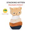 Mentari Toys - Stacking Kitten - 5pcs Wooden Animal Stacker Toddler Toy - Natural Wood Stacking Blocks - Boost Fine Motor Skills - Toddler Educational Toy - Age 12m+