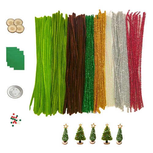 LastingTails Pipe Cleaners,300 pcs and 6 Assorted Colors 12 inch Chenille Stems Craft Set Including Pipe Cleaners, Unfinished Wood, cardpaper, Decoration Accessories for DIY Art Creative Crafts