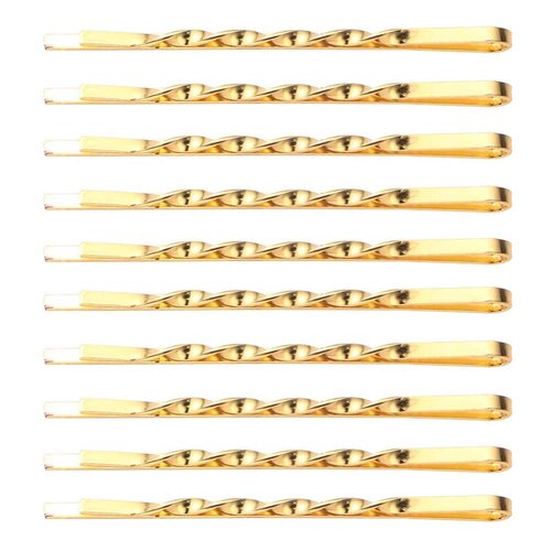 50 Pcs 2.17" Bobby Pins Metal Twist Hair Clips Simple Hairpins Hair Accessories for Women and Girls (Gold)