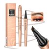 Eyebrow Pencil,Dark Brown 4-Point Micro-Fork Tip Eyebrow Pen,Smudge-Proof Portable Microblading Eyebrow Pencil,Eye Makeup Long-Lasting Waterproof To Create Exquisite Eyebrow Hair for Women