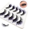 Colored Lashes Fluffy Mink Eyelashes Blue End, 20mm Dramatic Cat-Eye Lashes that Look Like Extensions Wispy Faux Mink False Eyelashes Natural Look(5W-Blue)