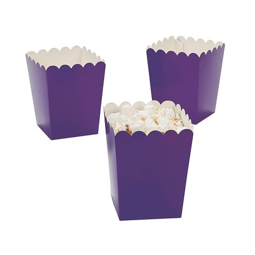 Mini Popcorn Boxes - Purple - Teacher Resources & Birthday Supplies (2 dozen per unit)