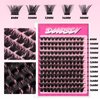 DIY Eyelash Extension Kit Individual Lashes Cluster D Curl Mix Lash Clusters with Bond and Seal and tweezers kit Lash Extensions (30D+40D)