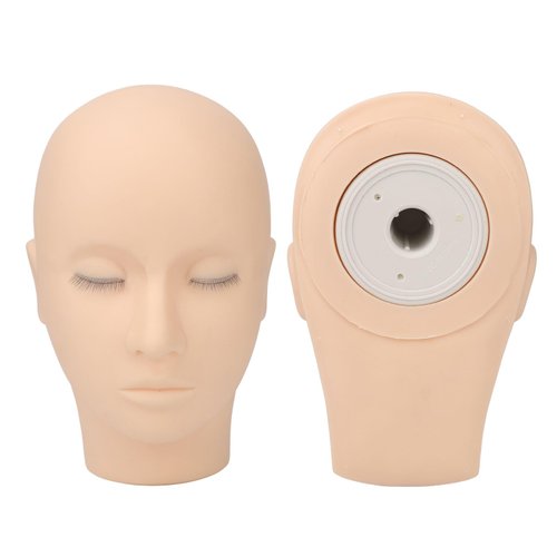 Eyelash Mannequin Head, Silicone 3 Layers High Density Eyelash Practice Head For Salon