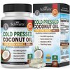 Coconut Oil Capsules 2000mg - Organic Pure Extra Virgin Unrefined Cold Pressed MCT Rich & Non-GMO for Healthy Skin Nails Hair Growth Support Bloating Anti Aging Digestion - 120ct (2 Month Supply)