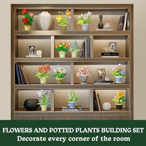 PQKIE 12 Pcs Flowers Bouquet Building Set,2531 Pcs Flower Botanical Collection Building Block Toy,Micro Plant for Home or Office Decor, Mother's Day Valentine Christmas Birthday Gifts for Adults,Girls