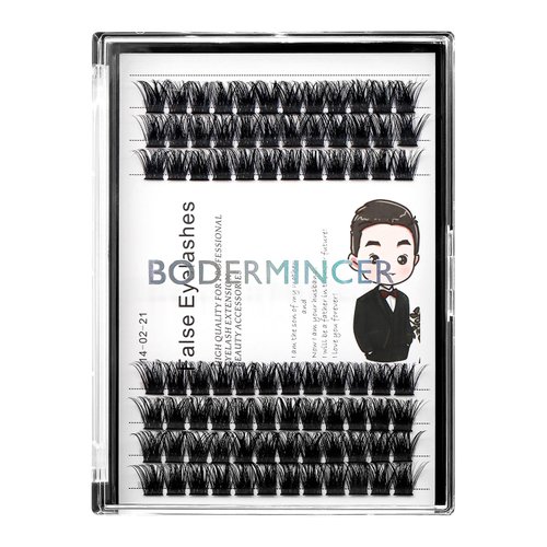 Bodermincer 84 Clusters D Curl Wide Cluster False Eyelash Volume Lashes Natural Eyelashes Set DIY Eyelash Extension 3D Effect Glue Bonded Band Individual Lash Home Eyelash Extension (12MM)