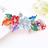 Green Flower Women Rhinestone Flower Butterfly Hairpin Hair Clip Barrette Ponytail Holder Glitter Crystal Elegant Gifts Hair Clips Green Flower Hair Clips Accessories(ZS578)