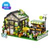 Flower House Building Set with LED, City Street House Flower Shop Building Blocks Toy, Gift for Girls 8-12 Year, Mini Brick 680pcs