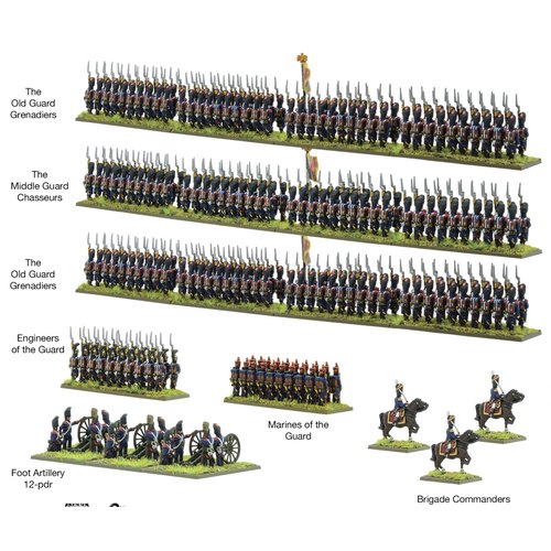Warlord Black Powder Epic Battles: The Waterloo Campaign French Middle & Old Guard Military Table Top Wargaming Plastic Model Kit 312002004