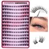 Wispy Lash Clusters Kit Cluster Eyelashes Extensions Lightweight Fox Eye Lash Extensions Kit C Curl Natural Cluster Eyelashes Extensions Kit DIY Individual Lashes with Lash Bond and Seal Lash Tweezers