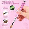 Saviland Kolinsky Acrylic Nail Brush Set: Size 6/8/12/14 Professional Acrylic Nail Brushes for Acrylic Application, Glows in The Dark Acrylic Powder Brushes for Nail Art Extension 3D Carving Home DIY