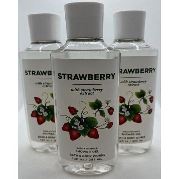 3 STRAWBERRY Shower Gel With Strawberry Extract 10 Oz