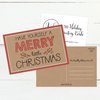 50 Kraft Holiday Greeting Cards, Cute Fancy Blank Winter Christmas Postcard Set, Bulk Pack of Premium Seasons Greetings Note, Happy New Years Cards for Kids, Business Office or Church Thank You Notes