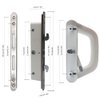 ALLYWASAI Sliding Patio Door Handle Set with Mortise Lock, Suitable for Sliding Glass Patio Door Thickness from 0.9in to 1.4in, 4-15/16" Screw Holes, Need to Drill, Reversible Design, Keyed, White