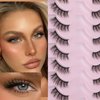 FANXITON Half Lashes Natural Look Wispy 10 Pairs Cat Eye Lashes 3D False Eyelashes Fluffy Soft 15 MM Short Faux Mink Lashes Sets Pack