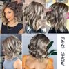 Highlights Color Synthetic Wavy BoB Wigs for Black Women Side Part Short Curly Wavy Bob Wigs Shoulder Length Wig 10" Natural Black Bob Wavy Wigs for Daily Party Use Heat Resistant Fiber(H4/24#)