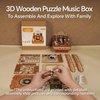 Tonecheer Wooden Music Box Puzzle for Adults,DIY Rotating Music Box Kit 3D Creative Musical Puzzle Crafts Model Building Kits Desk Decor for Teens Kids Birthday Gift (Cats Family)