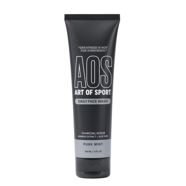 Art of Sport Daily Face Wash, With Detoxifying Charcoal, Calming Aloe Vera & Skin-Soothing Bamboo Extract. Formulated for Athletes, 4 FL OZ