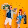 Inflatable Phone and Inflatable Radio Boombox,80s 90s Party Decorations,Hip Hop Party Decoration,Music Themed Party Decorations,Rappers B-Boys Costume Accessory for disco Retro Theme party Decorations