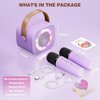 Karaoke Machine for Kids Adults, Mini Portable Bluetooth Speaker with 2 Wireless Microphone for Singing, Birthday Gifts Party Favors, Kids Toys for Ages 4, 5, 6, 7, 8, 9, 10+ Teens Girls Boys Purple