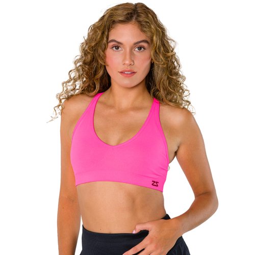 Zensah Racey Running Sports Bra - Women Workout, Gym Low Impact Support Racerback Top (Coral, Small)