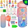 Wbesty Decorate Your Own Water Bottle Kits for Girls Age 4-12, Princess Diamond Painting with Star Glow in The Dark, Arts and Crafts Gifts for Girls Birthday Christmas Gift(Princess)