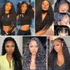 BASEMMAHER Lace Front Wigs for Black Women Deep Wave Lace Front Wigs Synthetic Hair Pre-Plucked Long Wavy Frontal Wig 28" Fake Scalp Middle Part Crimps Curls Hair Replacement Wigs for Daily Use