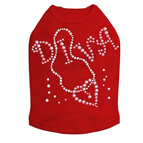 Diva with Necklace Dog Shirt L RED