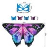 Niurui Kids Fairy Butterfly Wings Costume for Girls Halloween Toddler Dress Up Play Costumes with Butterfly Hair Clip Mask Christmas Party Favors Gifts（Purple green）