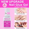 New Upgrade Nail Glue and Glue Remover Kit,Super Strong Nail Glue Gel for Press On Acrylic Nails Tips and Quickly Nail Glue Removes for Fake Nail Remover,Long Lasting Fake Acrylic Nails Glue Gel Kit