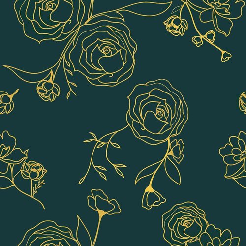Safiyya 393"x17.3"Dark Teal Green Floral Peel and Stick Wallpaper Gold Green Contact Paper Gold Wallpaper Self Adhesive Waterproof Wallpaper Contact Paper for Walls Covering Vinyl Rolls