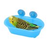 Wontee Bird Bath with Mirror Toy Fixable Parrot Bathroom Tub for Small Brids Parrot Canary Budgies Parakeets