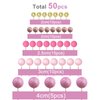 ASTARON 50 Pcs Ball Cake Topper Sticks Mini Balloons for Cake Decorating Supplies Foam Balls Cake decorations for Baby Shower Cake Birthday Cake Toppers Decorations (Pink Series)
