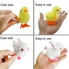Vicketoy 8 Pack Easter Wind Up Chick Bunny Toys, Plush Chicken Wind-Up Toys Fluffy Rabbit Clockwork Toys Novelty Hopping Toys for Kids Easter Egg Hunt Basket Fillers Party Favors Birthday Gifts (#A)