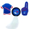 BEST PLUSH CAT TOY: NHL NEW YORK RANGERS Complete Set of 3 piece Cat Toys filled with Fresh Catnip. Incl: 1 Jersey Cat Toy, 1 Hockey Puck Cat Toy with Feathers & 1 #1 Fan Cat Toy. All with Team LOGOS